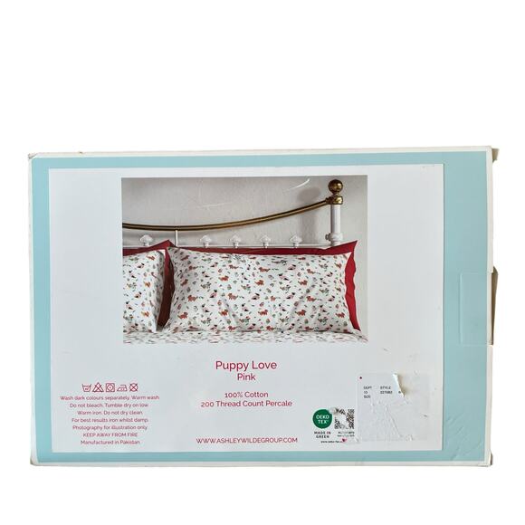 Cath Kidston London Puppy Love Christmas Holiday Standard Pillowcase Set NEW - Picture 9 of 15